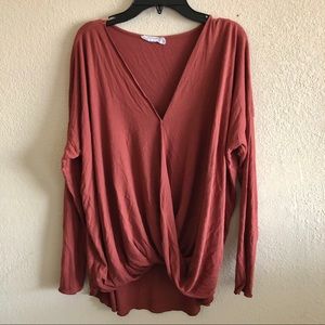Surplice long sleeve top